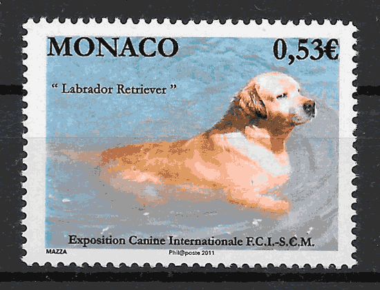 filatelia perros Monaco 2011