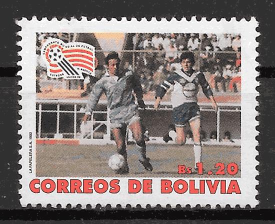 filatelia fútbol Bolivia 1992