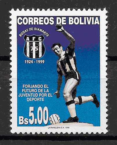 colección sellos fútbol Bolivia 1999