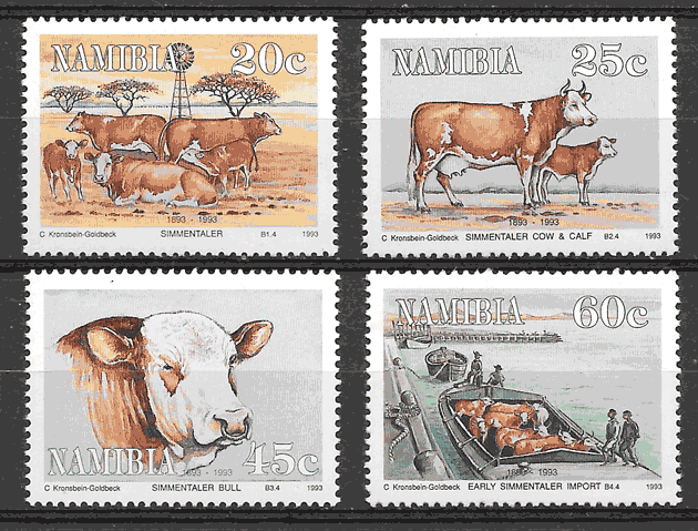 colección sellos fauna Namibia 1993