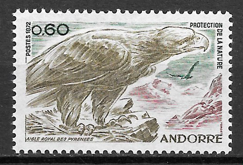 sellos fauna Andorra Francesa 1972