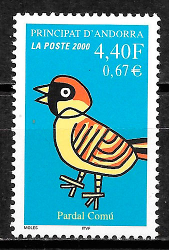 sellos fauna Andorra Francesa 2000