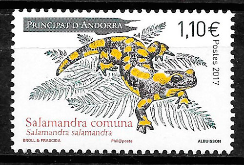 coleccion sellos fauna Andorra Francesa 2017