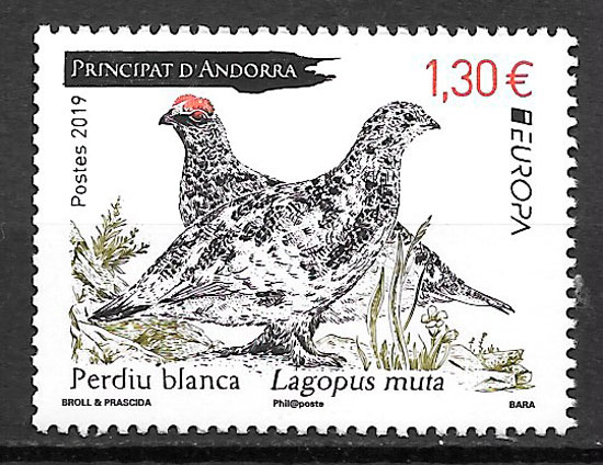 coleccion sellos Andorra Frnacesa fauna 2018