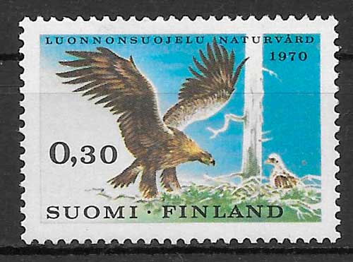 coleccion sellos fauna Finlandia 1970