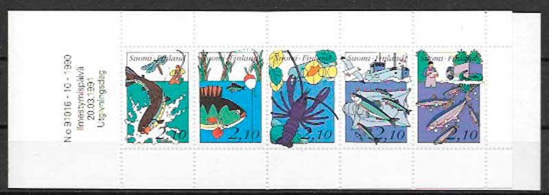 coleccion sellos fauna 1991 Finlandia