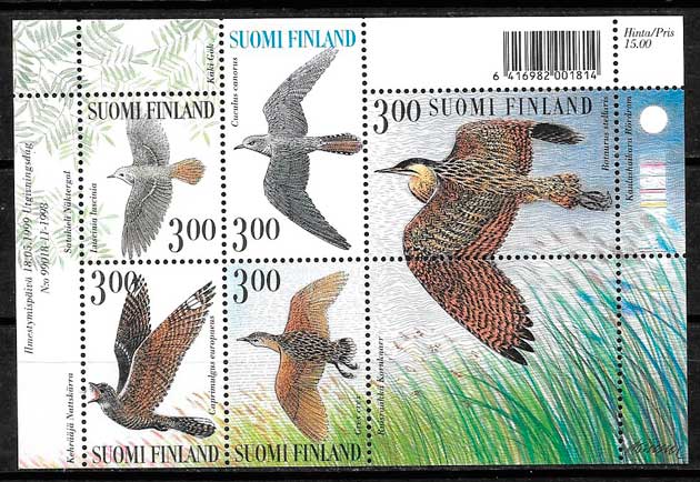 coleccion sellos fauna Finlandia 1999