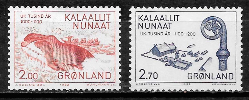 coleccion sellos fauna Groenlandia 1981