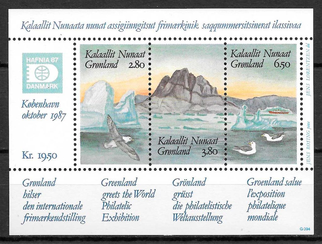 coleccion sellos fauna Groenlandia 1986