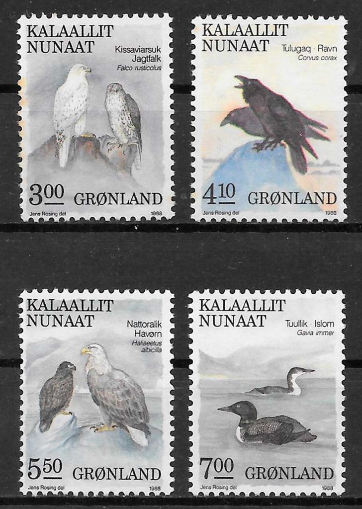 filatelia coleccion fauna Groenlandia 1988