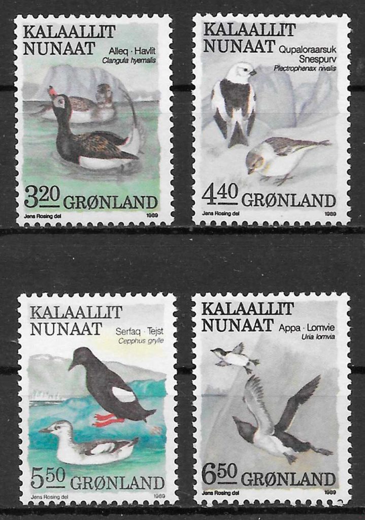 filatelia coleccion fauna Groenlandia 1988