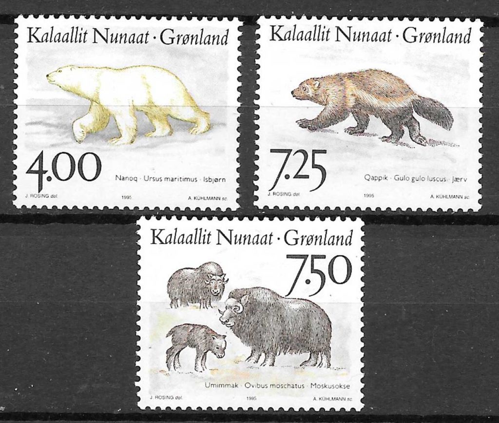 filatelia coleccion fauna Groenlandia 1995