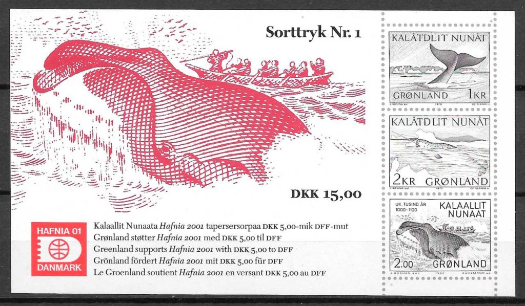 coleccion sellos fauna Groenlandia 1996