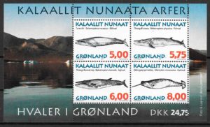 filatelia fauna Groenlandia 1997