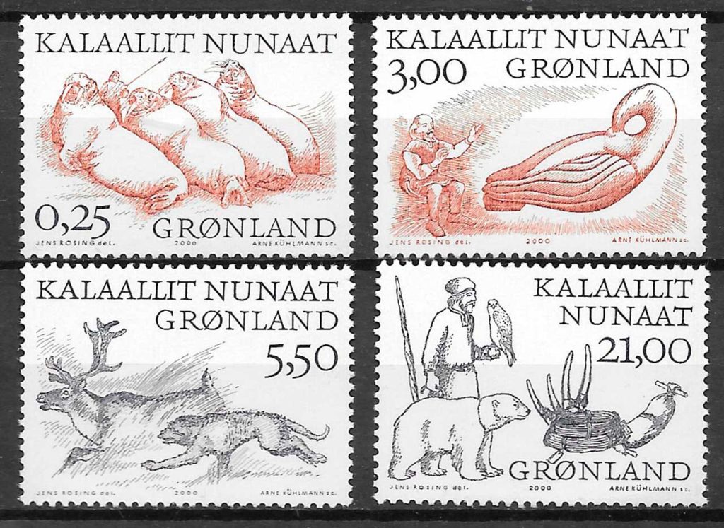 filatelia coleccion fauna Groenlandia 2000