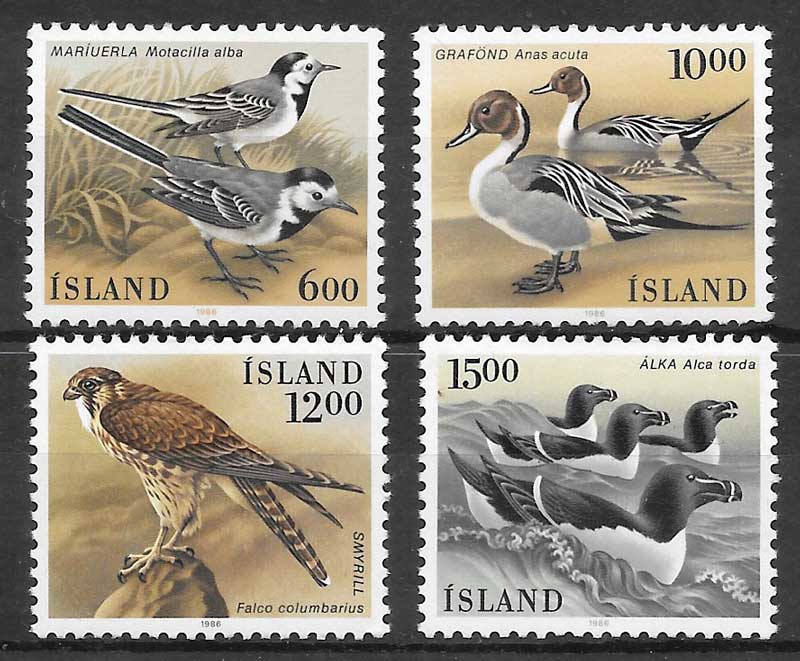 filatelia coleccion fauna Islandia 1986