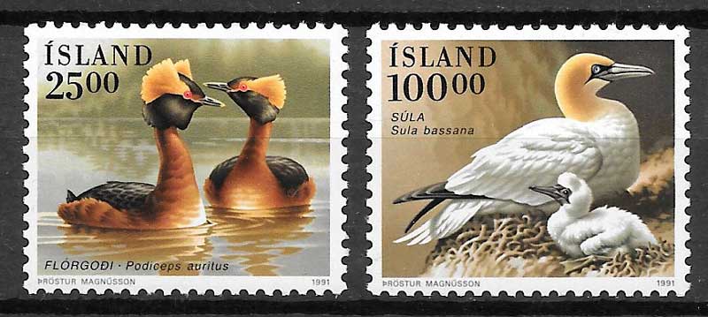 filatelia fauna Islandia 1991