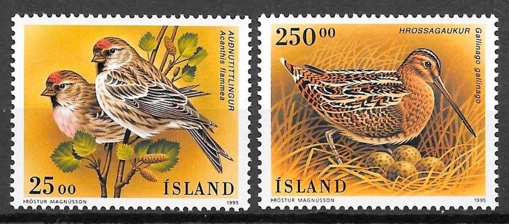 filatelia fauna Islandia 1995