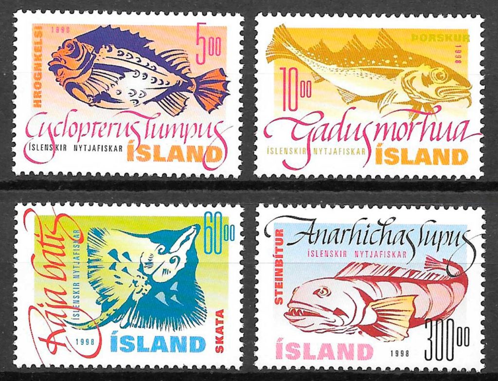 coleccion sellos fauna Islandia 1998
