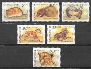 filatelia coleccion fauna kazajastan 1993