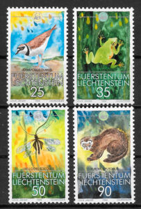 selos fauna Liechtenstein 1989