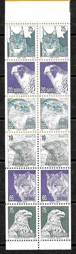 sellos fauna Suecia 1973