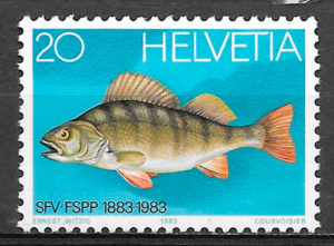 filatelia fauna Suiza 1983
