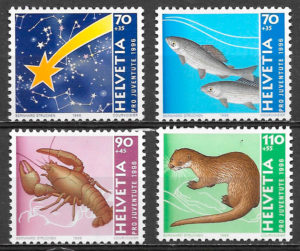 coleccion sellos fauna Suiza 1996