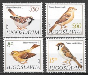 sellos fauna Yugoslavia 1982