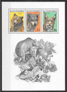 coleccion sellos fauna Eslovaquia 2001