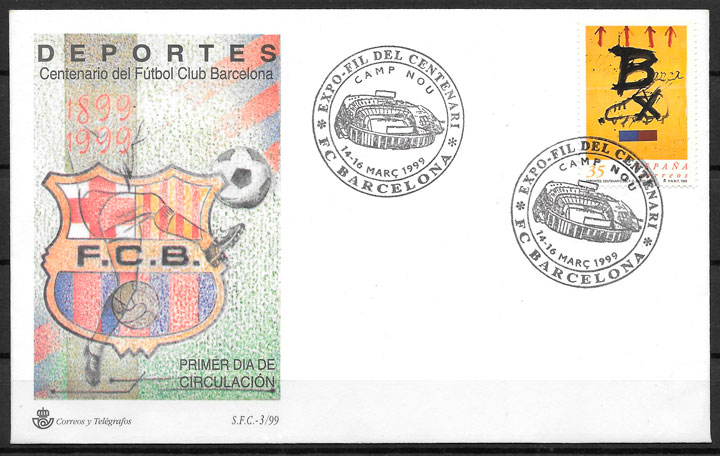 colección sellos fútbol España 1999