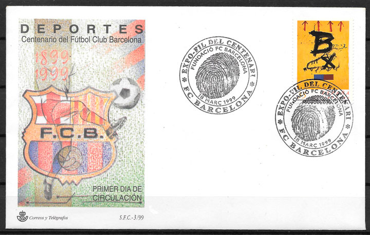 colección sellos fútbol España 1999