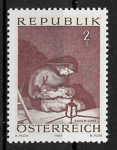 sellos navidad Austria 1969