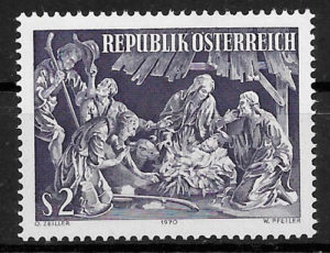 sellos navidad Austria 1970