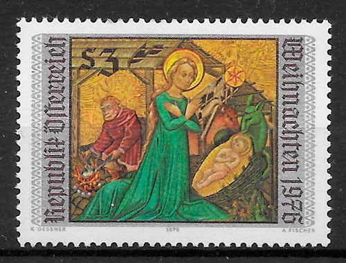 sellos navidad Austria 1976