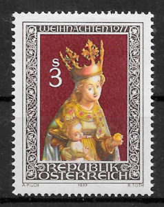 sellos navidad Austria 1977