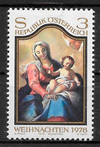 coleccion sellos navidad Austria 1978
