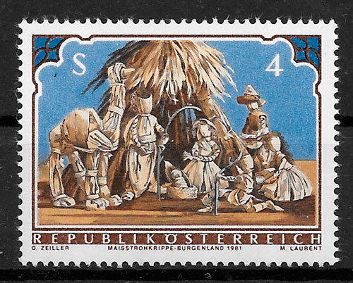 coleccion sellos navidad Austria 1981