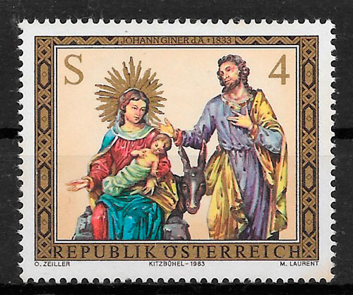coleccion sellos navidad Austria 1983