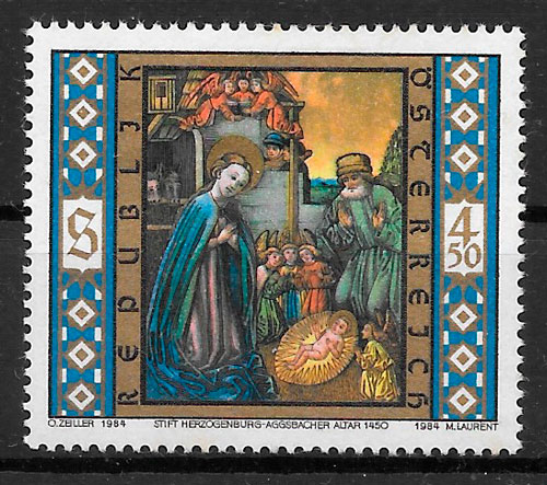 sellos navidad Austria 1984