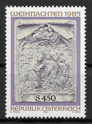 sellos navidad Austria 1985