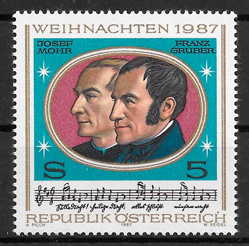 sellos navidad Austria 1987