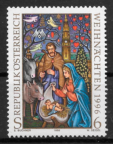 sellos navidad Austria 1996