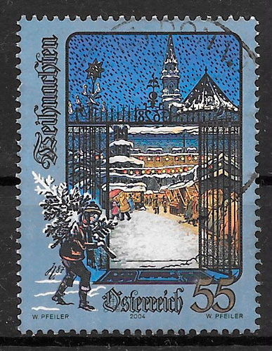 sellos navidad Austria 2004