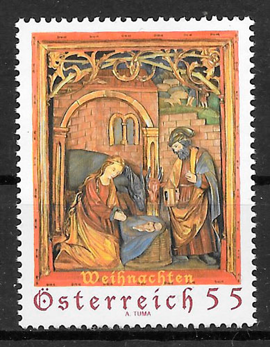 coleccion sellos navidad Austria 2007