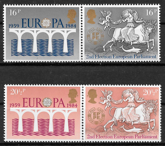 sellos Europa gran Bretana 1984