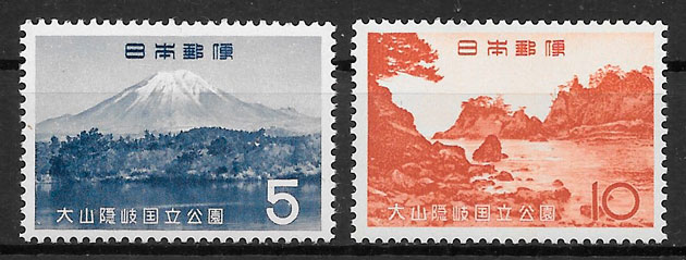 filatelia parques nacionales Japón 1965
