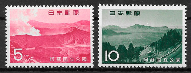 filatelia parques nacionales Japón 1965