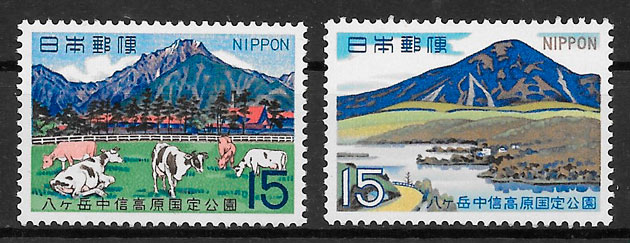 filatelia parques nacionales Japón 1968