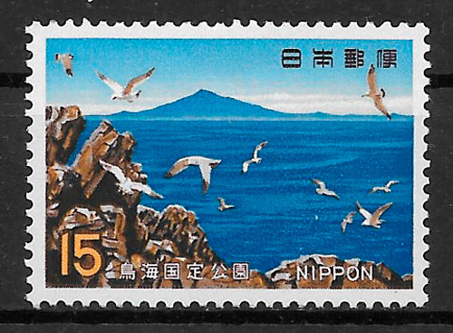 filatelia colección parques nacionales Japón 1969